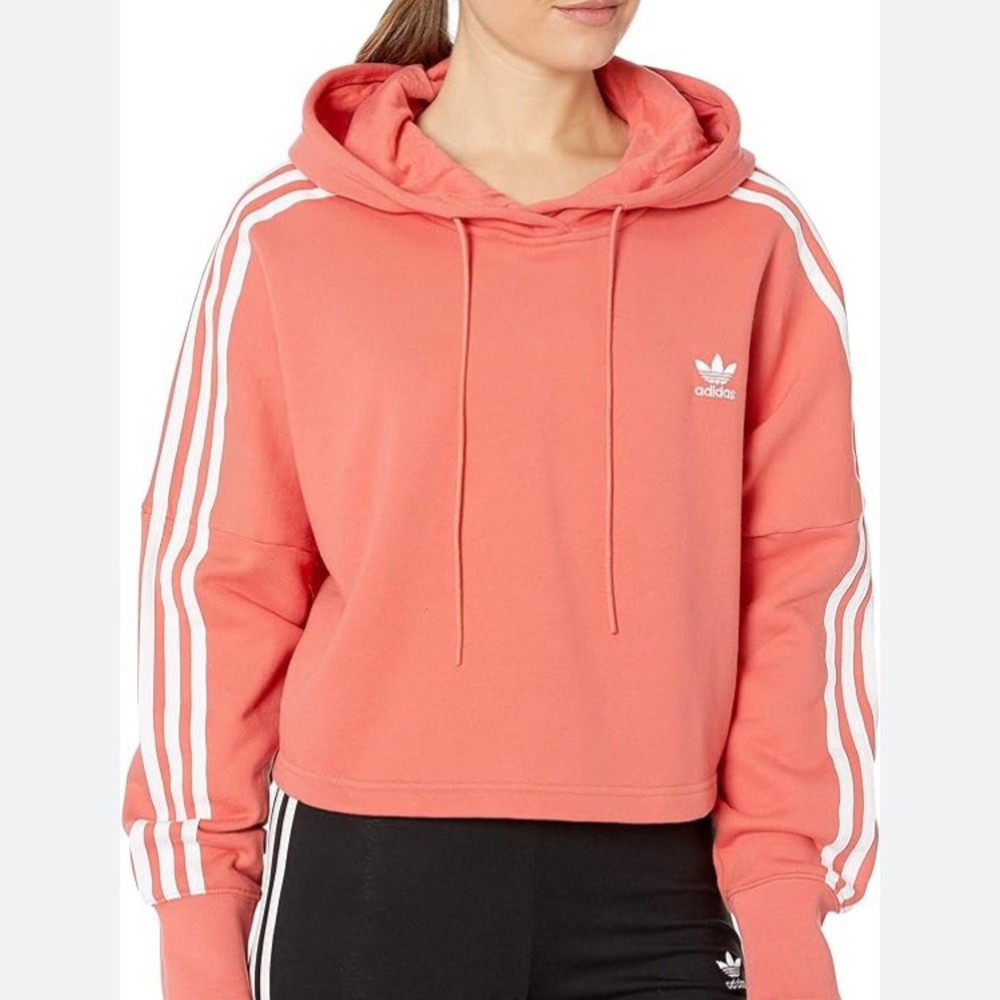Adidas Medium coral crop top hoodie
